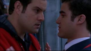 Glee  Blaine confronts Karofsky about Kissing Kurt 2x06 [upl. by Verne]