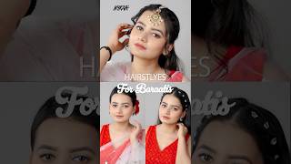 3 Must Try Hairstyles For Wedding✨🫶  Baraati Edition💗  Hairstyle Tutorial 2024  Nykaa Shorts [upl. by Kcirdled]