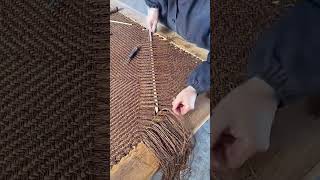 Palm leather trampoline making process Good tools and machinery can increase work efficiency [upl. by Bennie]