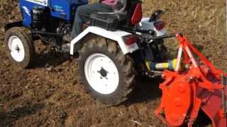 Farmer Mini Tractor working with rotavator [upl. by Merci]