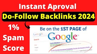 Dofollow Backlinks  Dofollow Backlinks Instant Approval  Dofollow Backlinks Kaise Banaye 2024 [upl. by Ark]