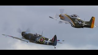 Titan Mustang and Spitfire Mk26 display flying at French Air Force Airshow [upl. by Enrev]