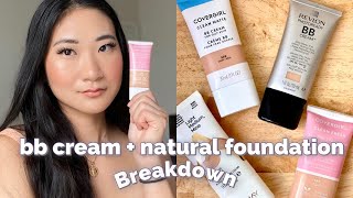 Drugstore BB creams  natural foundations Review  Covergirl Almay Revlon [upl. by Ytirev311]