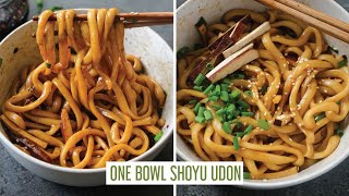 ONE BOWL SHOYU UDON  Easy Vegan Noodle Recipe Ready in 15 minutes or less 🥢 [upl. by Putnem263]