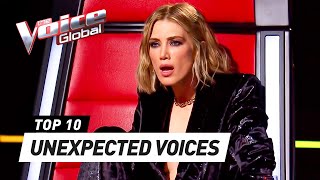 SURPRISING VOICES during the Blind Auditions on The Voice [upl. by Akinhoj]