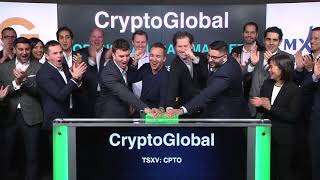 CryptoGlobal Corp Opens Toronto Stock Exchange February 2 2018 [upl. by Aleahc]