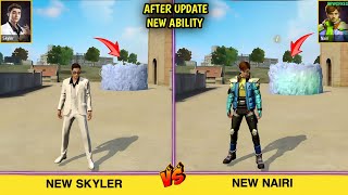 NEW SKYLER VS NEW NAIRI ABILITY TEST FREE FIRE  GARENA FREE FIRE [upl. by Yvan]