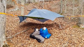 Hammock Tent Stealth Camping  Hammock Fire Pit [upl. by Pero]