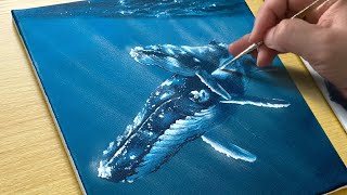 Humpback Whale Painting  Acrylic Painting for Beginners [upl. by Siffre]