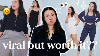 HONEST REVIEW of tiktoks viral brand HALARA midsize petite tryonfirst impression [upl. by Eylrac]