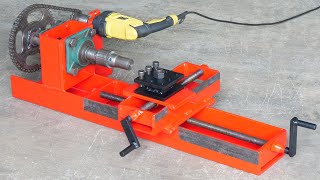 How To Make Homemade Lathe Machine Using Drill Machine  Diy Metal Lathe Machine  DIY [upl. by Maguire]