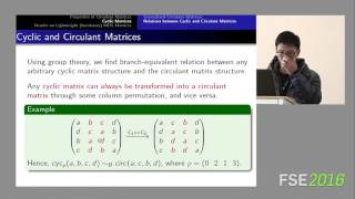 Siang Meng Sim  Lightweight MDS Generalized Circulant Matrices [upl. by Evalyn]