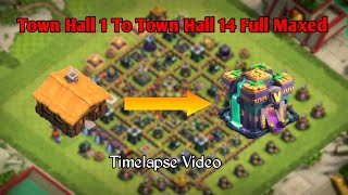 COC Timelapse TH1 To TH14 Full Max [upl. by Anenahs]