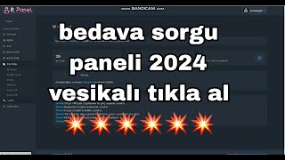 YENİ BEDAVA PANEL SORGU 2024 VESİKALI [upl. by Ellehcyar]