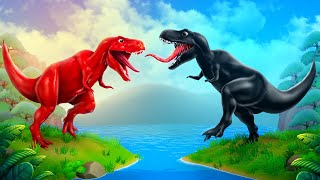 Dinosaur Fight  Red Spider T Rex Vs Black T Rex  Dinosaurs Battle In Jurassic World [upl. by Nalyt]