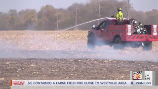 Westville FD Chief thanks nearby farmers for help while battling 80acre field fire [upl. by Chariot136]