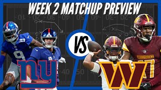 New York Giants vs Washington Commanders  Week 2 Preview [upl. by Wiltz494]