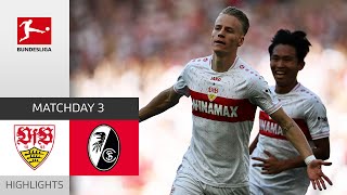 VfB Stuttgart  SC Freiburg 50  Highlights  Matchday 3 – Bundesliga 202324 [upl. by Nosdivad]