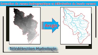 Extraction du réseau hydrographique et délimitation du bassin versant sur Arcgis [upl. by Meldoh]