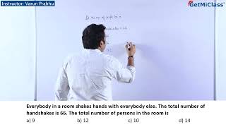 Handshake Problem Solution by Varun Prabhu KCET 11th Mathematics Permutation And Combination [upl. by Bail]