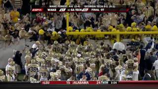 Wake at Georgia Tech  Nesbitt Winning Touchdown in OT [upl. by Jezabelle]