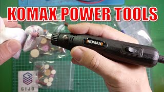 Unboxing amp Review KOMAX 12V Mini Electric Cutter Grinder Drill DIY Set [upl. by Aicenod]