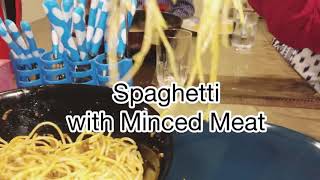 Meat Spaghetti  minced Recipe  By A Bite Of Food [upl. by Kcinnay]