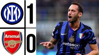 🔵 arsenal vs inter milan 01 Hakan Calhanoglu gol  Highlights ✓champions league 202425 [upl. by Annyl]