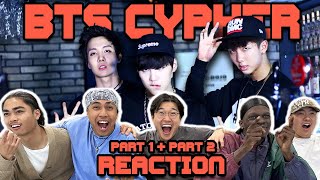 OUR FIRST TIME WATCHING BTS CYPHER 1 amp 2 [upl. by Sirronal]