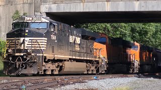 NS 7568 Leads 49A w BNSF Power Through Jeannette PA  9724 [upl. by Aniratak349]