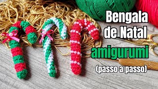 Bengala Amigurumi de Natal passo a passo 11 [upl. by Eilyah]