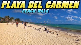 PLAYA DEL CARMEN Beach Walk  Mexico 4k [upl. by Amahs]