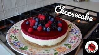 Cheesecake senza cottura con gelatina ai frutti di bosco  ricetta facile e veloce [upl. by Sahcnip]