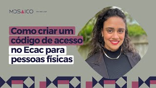 Como criar um código de acesso no Ecac para pessoas físicas [upl. by Ellenor]