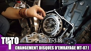 Tuto 1  Changement disques dembrayage dune moto MT07 FZ07 FACILE [upl. by Nirda]