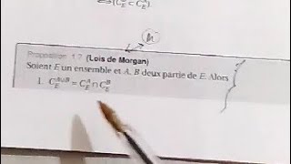 Algèbre 1 s1 MIP les ensembles lois de Morgan [upl. by Fanestil]