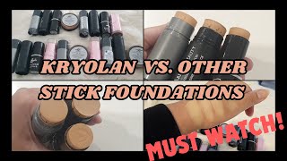 Kryolan VS Other Stick Foundations Comparison with Swatches  Detailed Review Must Watch [upl. by Adniroc]