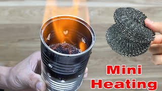 Mini heating stove Unlimited energy from IRON FOAM and tin cans it really works [upl. by Nurav]