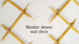 shorts Simple wall decor idea using bamboo skewers Wooden skewers  Diy  Honey and nectar [upl. by Bolitho]