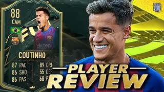 88 WINTER WILDCARD COUTINHO PLAYER REVIEW WINTER WILDCARD COUTINHO SBC  FIFA 22 ULTIMATE TEAM [upl. by Hebrew]