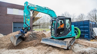 Kobelco SK75SR voor M de Bruijn [upl. by Nyleahs]