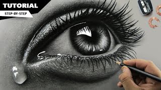 How to Draw Hyper Realistic Eyes  Step by Step [upl. by Hodges]