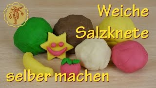 Weiche Salzknete selber machen  super einfach und schnell gemacht [upl. by Shantee]