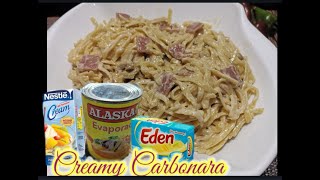 How to cook CARBONARA CREAMYLICIOUS  Paano gumawa ng Carbonara Pang Meryenda Pinoy Recipe  Yummy [upl. by Armalla]