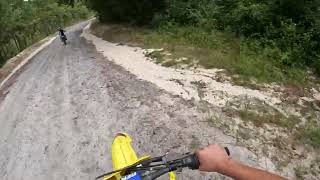 Yamaha Yz250f amp Suzuki 450 RMZ Trail Riding Dirt Road amp Highway [upl. by Ailefo]