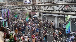 Songkran Is Here 1 Water Fight In The World thailand chiangmai songkran thainewyear [upl. by Yhtak]