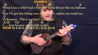 Comfortably Numb Pink Floyd Ukulele Cover Lesson with ChordsLyrics [upl. by Terence]