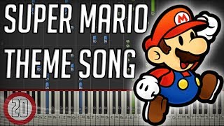 Super Mario Bros theme song Piano Tutorial 20 speed Synthesia [upl. by Epilihp]