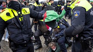 Nouvelle nuit de violences à Amsterdam sur fond de manifestation proPalestine [upl. by Maclaine]