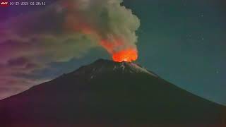 Oct 23 2024 Timelapse of Popocatepetl Volcanic Eruption [upl. by Chubb]